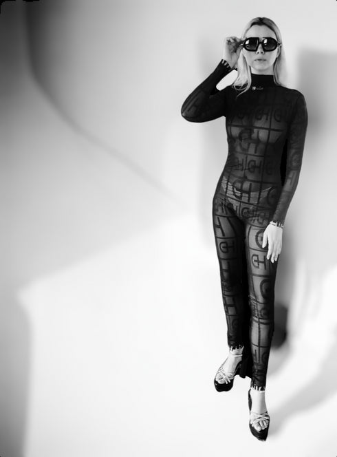 HEED NYC Women's Signature Black Tulle Jumpsuit
